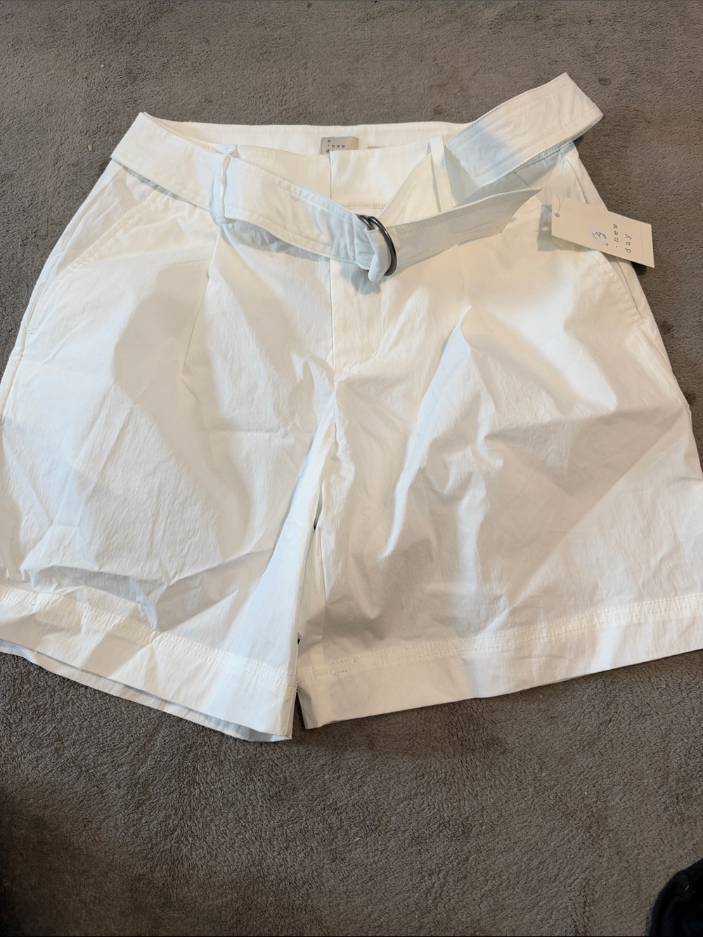a new day White High-Waist Belted Women's Shorts